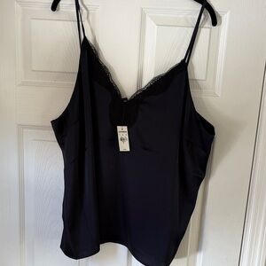 Express Black Lace Trim Tank Top